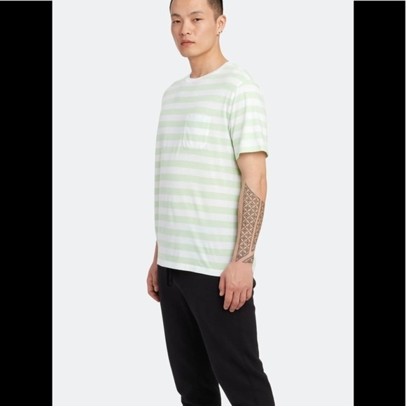 Richer Poorer Neo Mint Striped Short Sleeve Tee Crewneck T Shirt - Picture 2 of 3